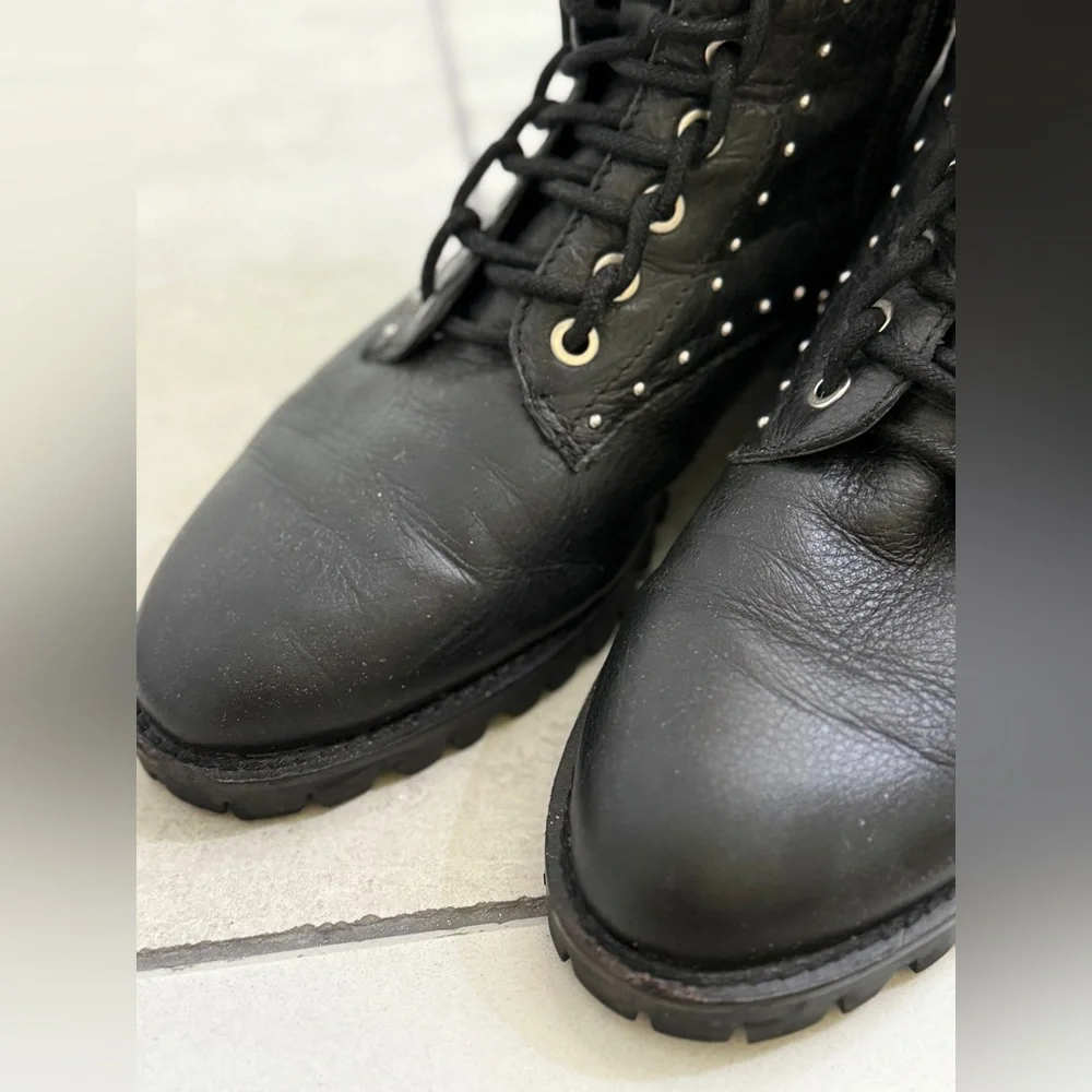 Rebecca Minkoff - Black Studded Leather Ankle Boots - size 8.5 - Picture 3 of 11